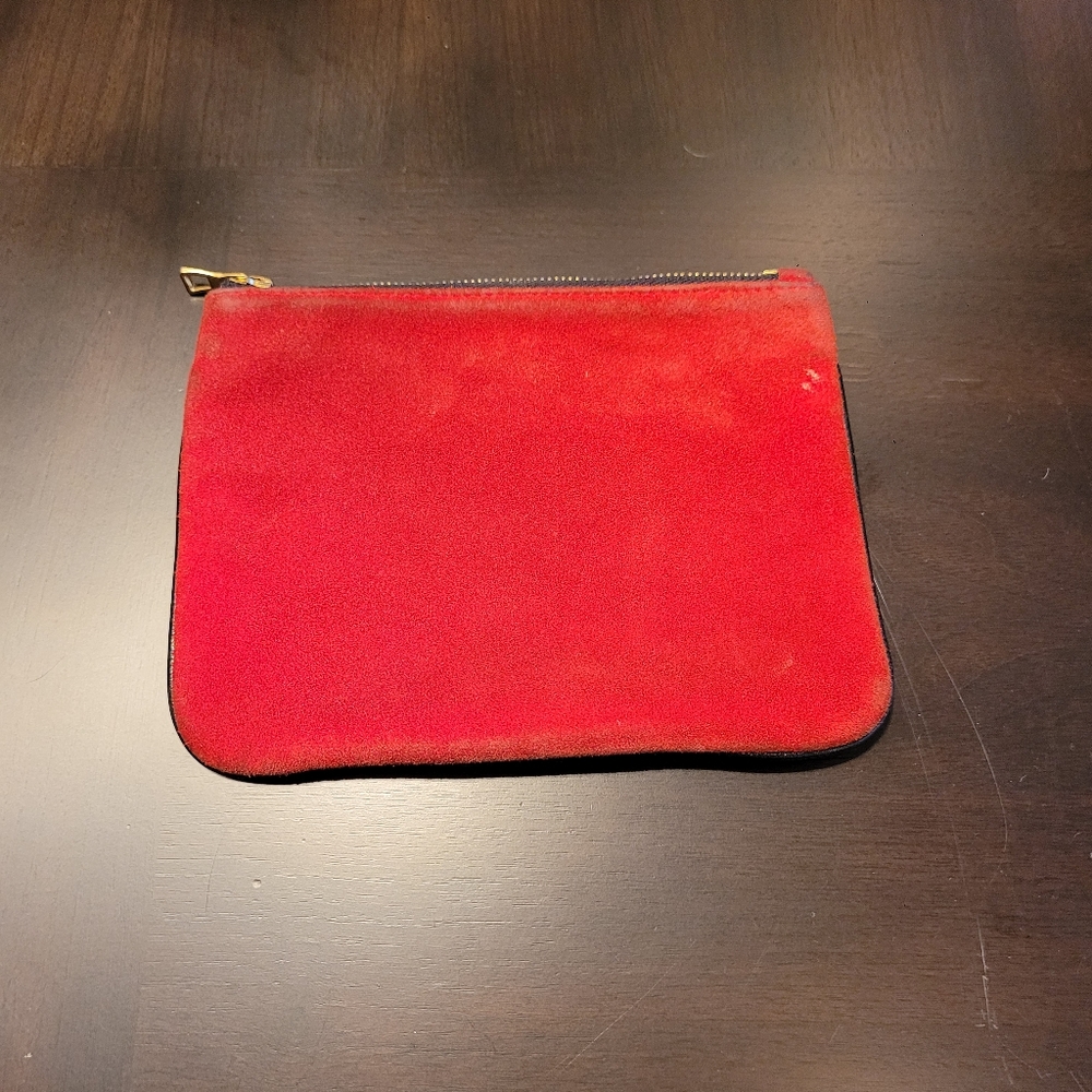 Balmain × HM Red Suede and Black Leather Pouch